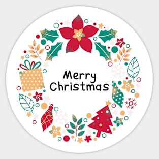 Merry Christmas Round Sticker 14 Sticker